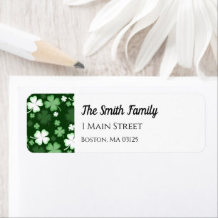 Étiquette Shamrock vert, St. Patrick's Day Adresse