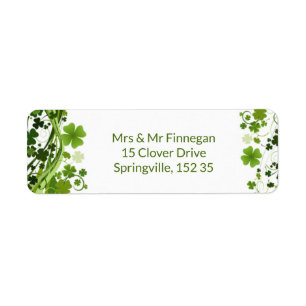 Étiquette Shanrock irlandais (trèfle)