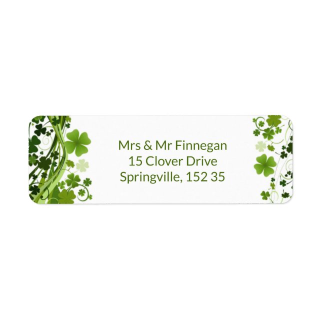 Étiquette Shanrock irlandais (trèfle) (Devant)