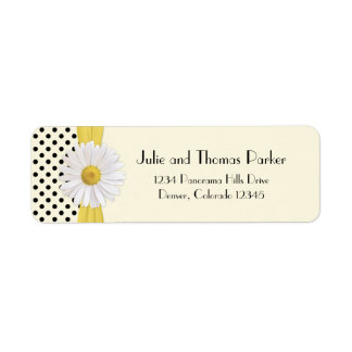 Étiquette Shasta Daisy Polka Dot Mariage Adresse de retour