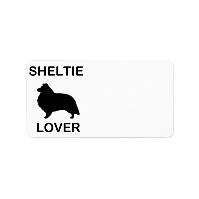 Étiquette Sheltie Lover avec SIlhouette (Devant)