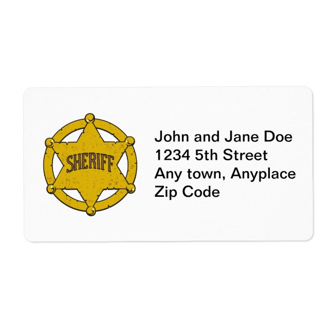 Étiquette Shérif Star Badge (Devant)
