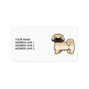 Étiquette Shih Tzu chien doré avec masque noir & texte perso