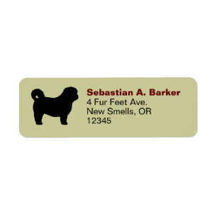 Étiquette Shih Tzu Chien race Silhouette Adresse de retour