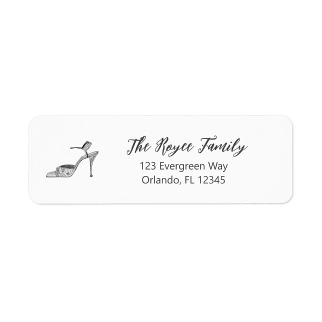 Étiquette Shoe High Heel Illustration Return Address Label (Devant)