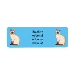 Étiquette Siamese cat cartoon