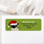 Étiquette Siamese Chat Christmas Funny Père Noël Adresse de<br><div class="desc">Apportez des sourires à tous ceux sur votre liste ce Noël avec ces étiquettes d'adresse de retour amusantes avec un chat siamois dans un chapeau de Père Noël. Customisez facilement avec votre propre texte. Ce design mignon est également présenté sur les cartes de fin de année, la décoration de la...</div>
