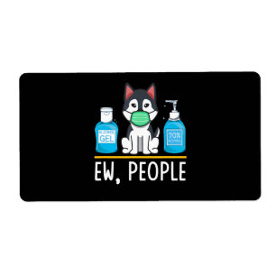 Étiquette Sibérie Husky Dog Face Mask Sanitizer Funny