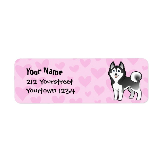 Étiquette Sibérie Husky / Malamute d'Alaska Amour (Devant)