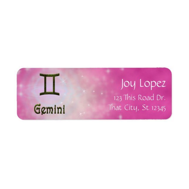 Étiquette Signe astrologique Gemini Zodiac couleur (Devant)