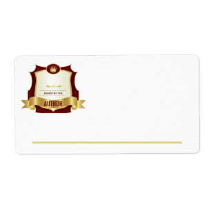Étiquette Signé par l'Auteur Bookplate, Red Gold