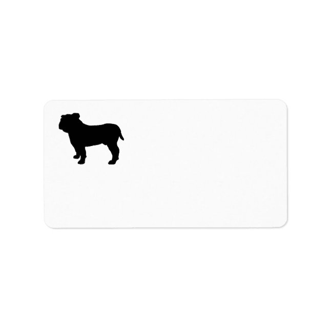 Étiquette Silhouette de Bouledogue (Devant)