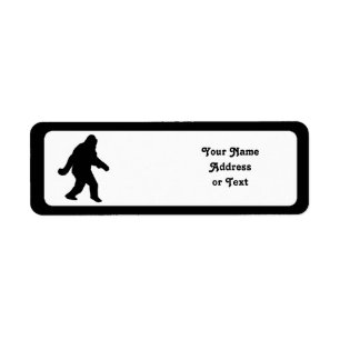 Étiquette Silhouette de Sasquatch en train de squatcher