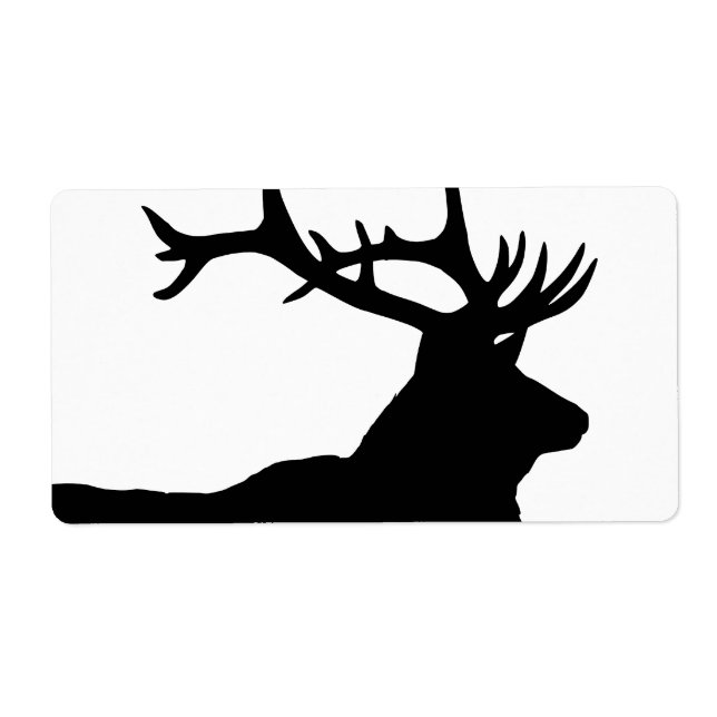 Étiquette Silhouette de tête d'élan (Devant)