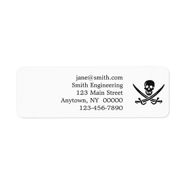 Étiquette Silhouette du crâne pirate - Choisir la couleur ar (Devant)