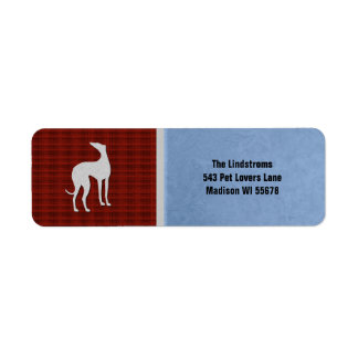 Étiquette Silhouette élégante Greyhound en bleu blanc rouge
