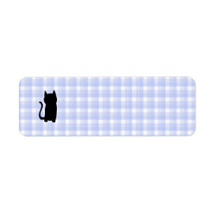 Étiquette Silhouette se reposante de chat noir. Sur le