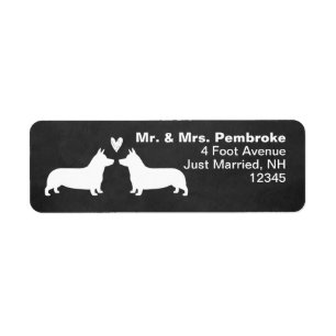Étiquette Silhouettes de Chiens de Corgi gallois de Pembroke