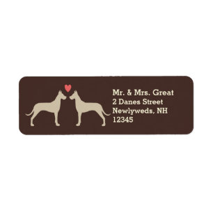 Étiquette Silhouettes de Danse avec Coeur Nouveau Couple mar