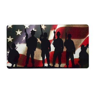 Étiquette Silhouettes des soldats patriotiques