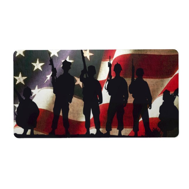 Étiquette Silhouettes des soldats patriotiques (Devant)