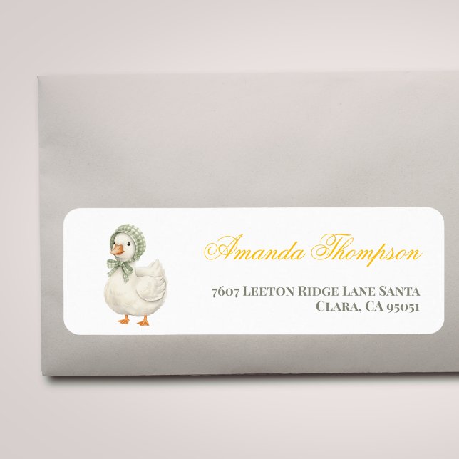 Étiquette Silly Goose Sage Green Gender Neutral Baby Shower (Créateur téléchargé)