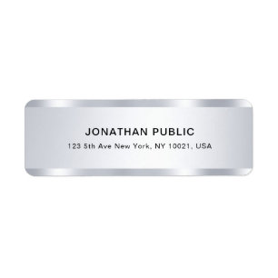 Étiquette Silver Look Modèle Modern Glamor Adresse de retour