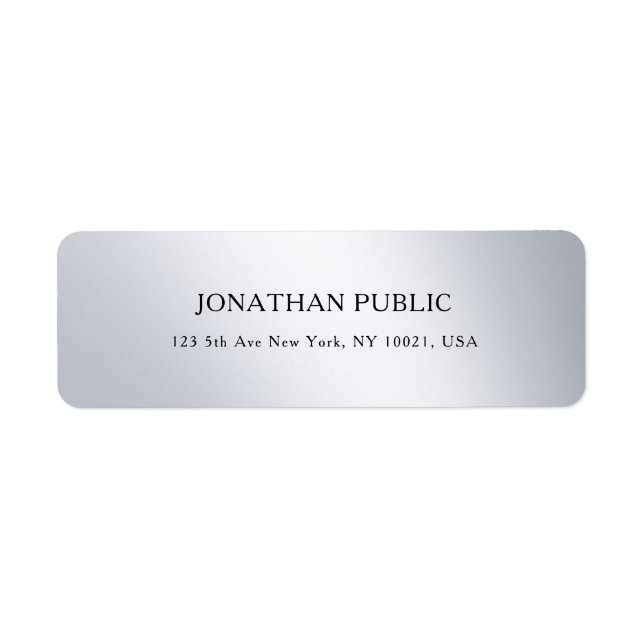 Étiquette Silver Modern Simple Design Elégant Modèle Cool (Devant)