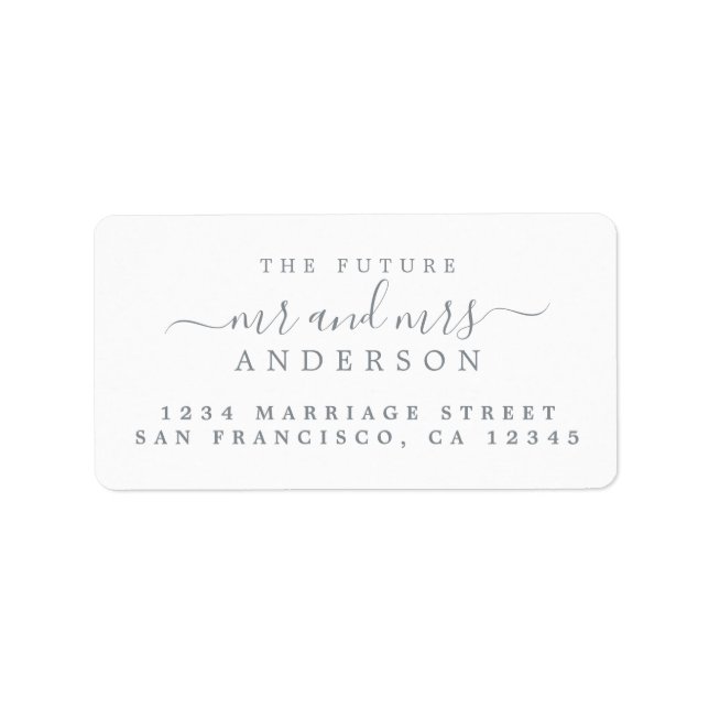 Étiquette Silver Script Future M. Mme Adresse de retour (Devant)