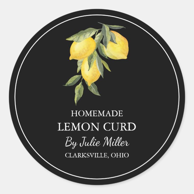Étiquette simple à courge de citron fait maison (Devant)