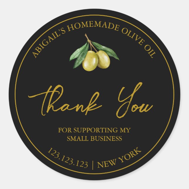 Étiquette simple à huile d'olive maison (Devant)