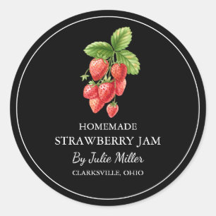 Étiquette simple à la confiture de fraises maison