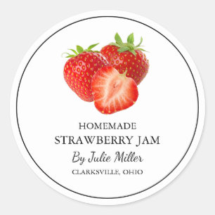 Étiquette simple à la confiture de fraises maison