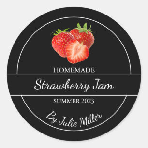 Étiquette simple à la confiture de fraises maison