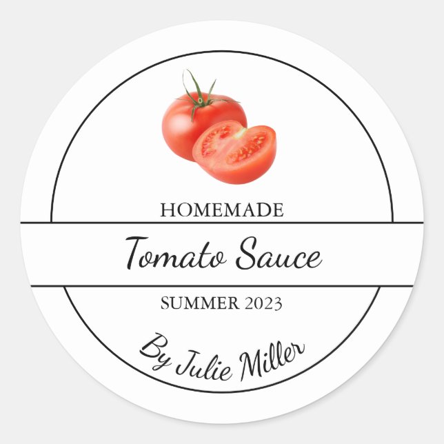 Étiquette simple à la sauce tomate maison (Devant)