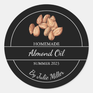 Étiquette simple à l'huile d'amande fait maison