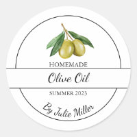 Étiquette simple à l'huile d'olive maison