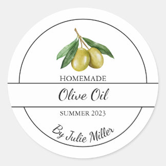 Étiquette simple à l'huile d'olive maison