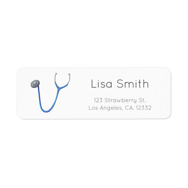 Étiquette Simple adresse de retour de stéthoscope de docteur (Devant)