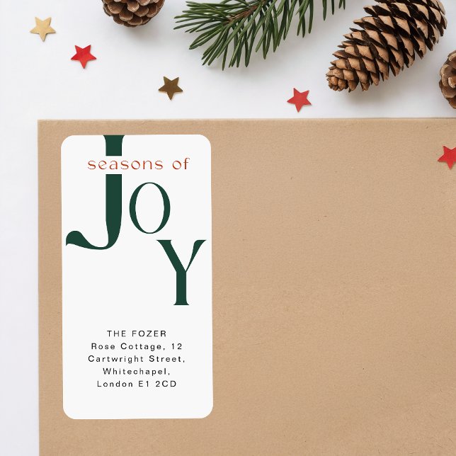 Étiquette Simple Adresse de Retour pour Noël Vert (Créateur téléchargé)