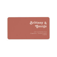 Simple Adresse de Retour RSVP Mariage Rose Rétro A