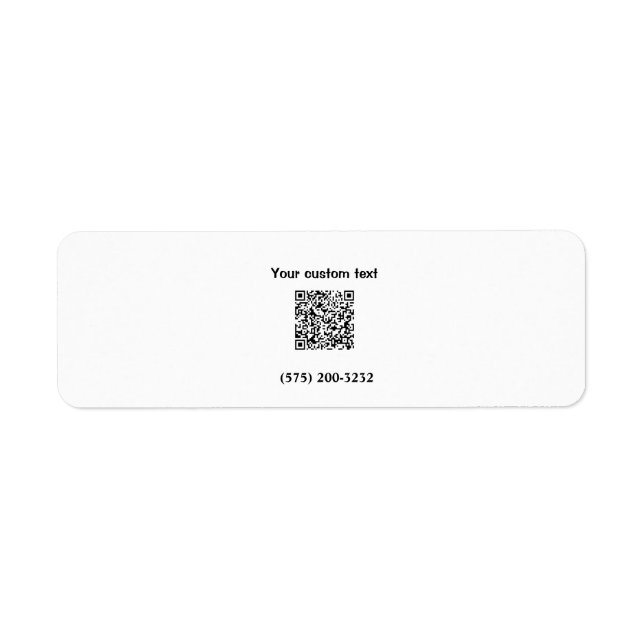 Étiquette Simple ajout minimal code barre numéro de téléphon (Devant)