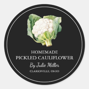 Étiquette simple au chou-fleur cueilli maison