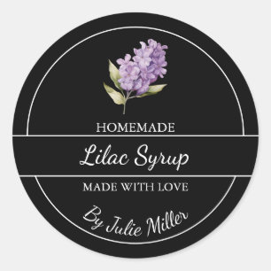 Étiquette simple au sirop Lilac fait maison