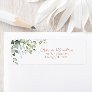 Étiquette Simple Beau Eucalyptus à l'aquarelle verdure