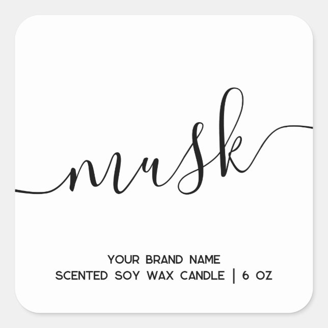 Étiquette simple blanc minimaliste (Devant)