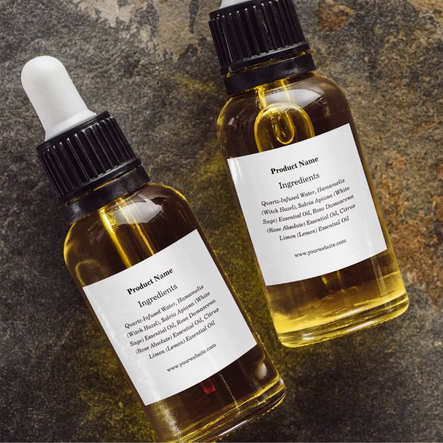 Étiquette simple blanc personnalisé d'ingrédient p (Créateur téléchargé)