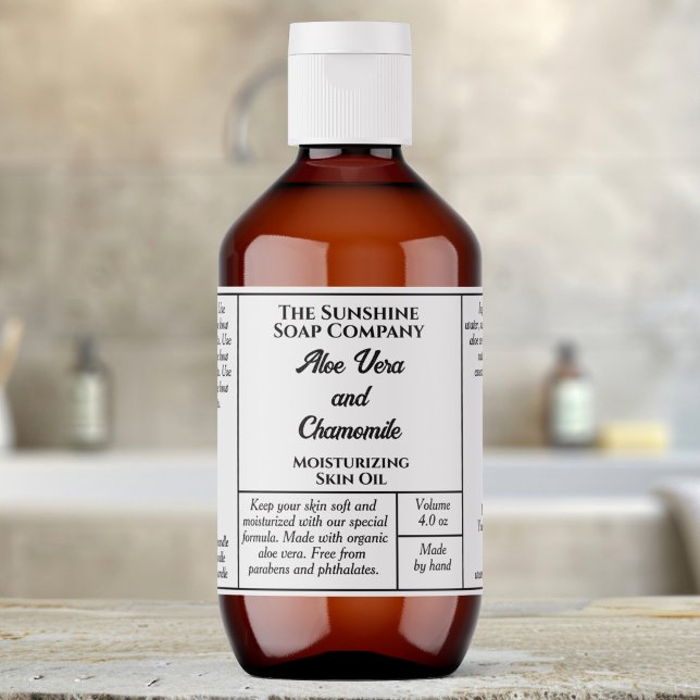 Étiquette simple blanche pour flacon de cosmétique (Créateur téléchargé)