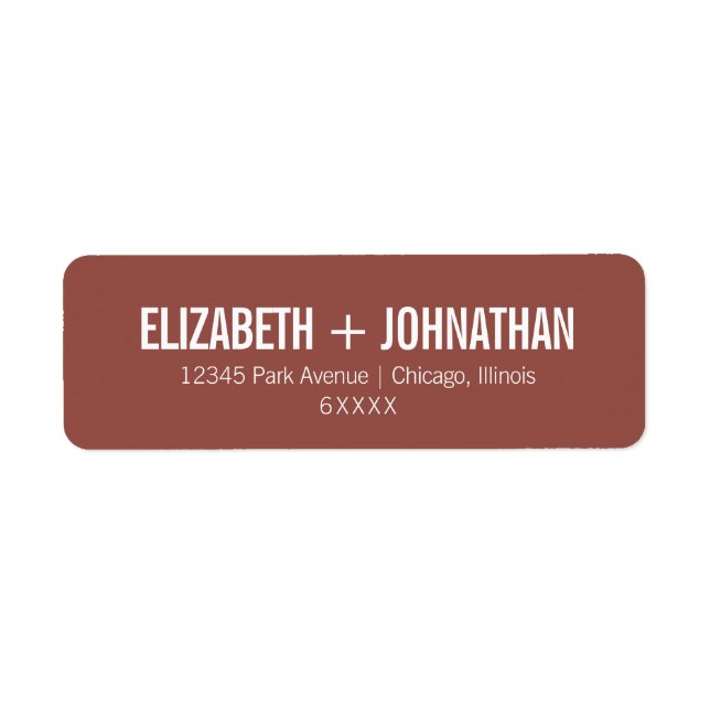 Étiquette Simple Boho Dusty Rose Typographie Mariage Adresse (Devant)