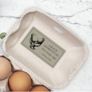Étiquette Simple Brown Cuisine Agritouriste OEuf de poulet P